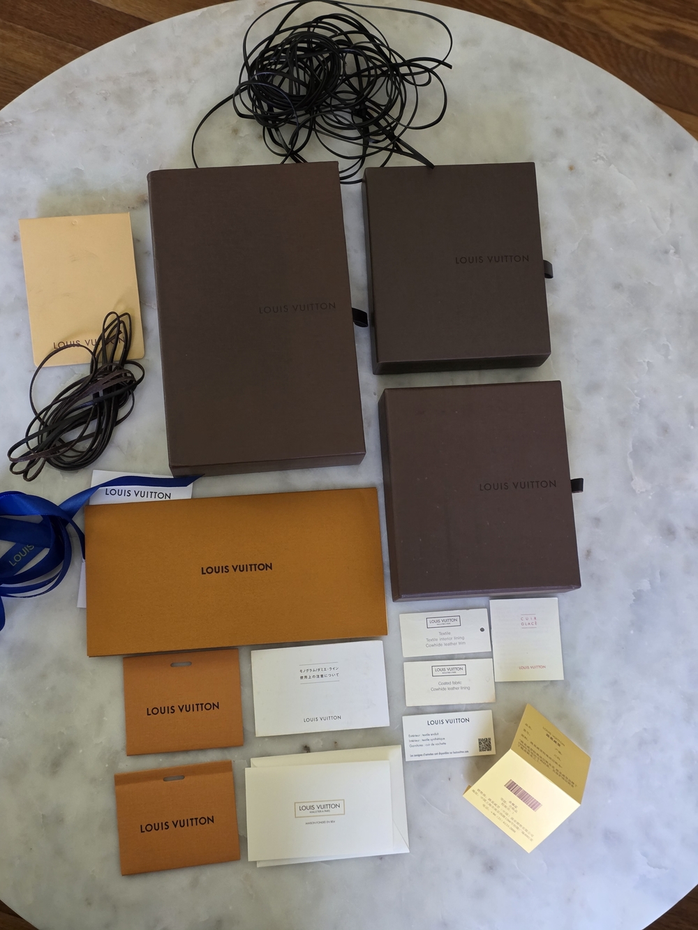Louis Vuitton Brown Assorted Empty Boxes For Wallets W/ Booklets- 3-Piece Set